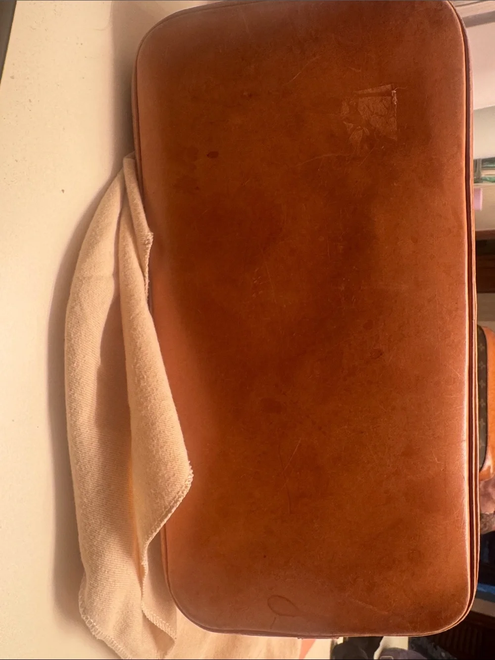 Louis Vuitton Brown Monogram Satchel with Tan Leather Trim